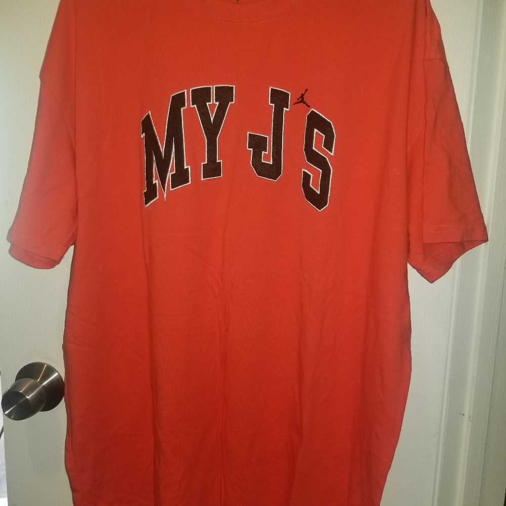 Nike Air Jordan men's My J's orange tshirt